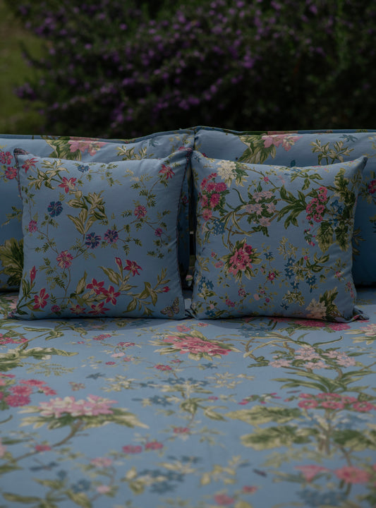 Printed Cushion Cover Reversible : Corsica Chambray Sheeting+Canvas