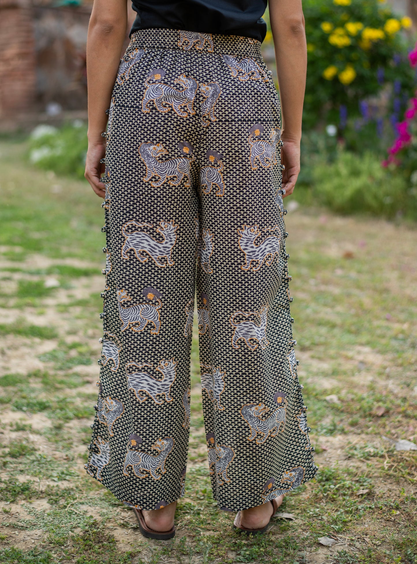 Blake Pant : Tiger Black Voile