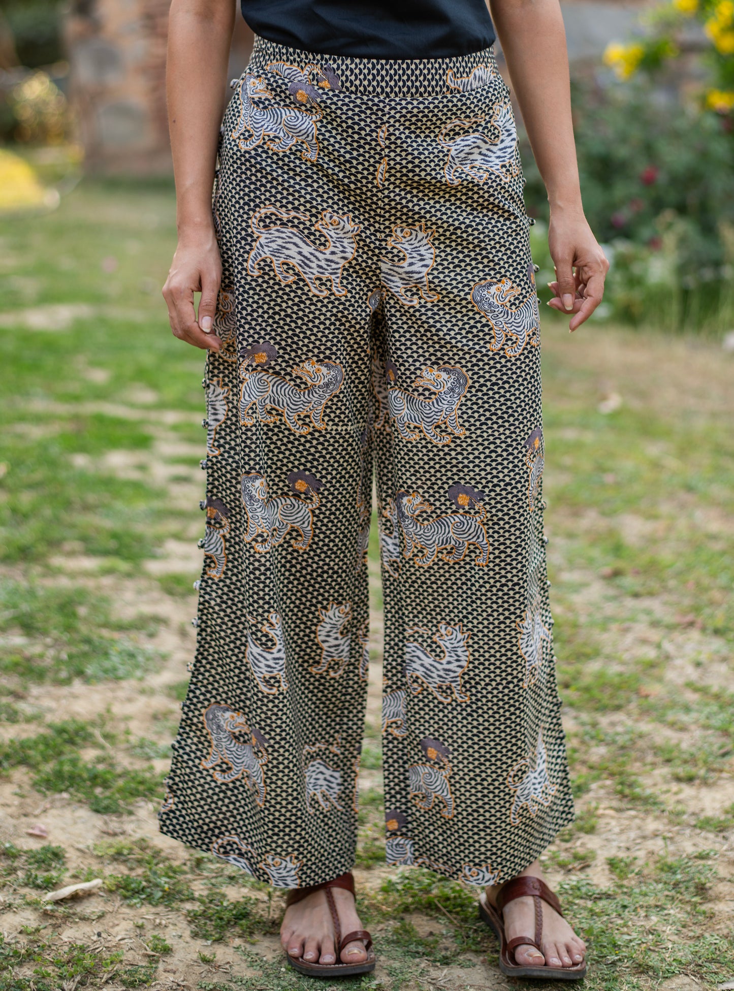 Blake Pant : Tiger Black Voile