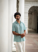 Xavier Shirt Half Sleeves : Scales Turq Voile