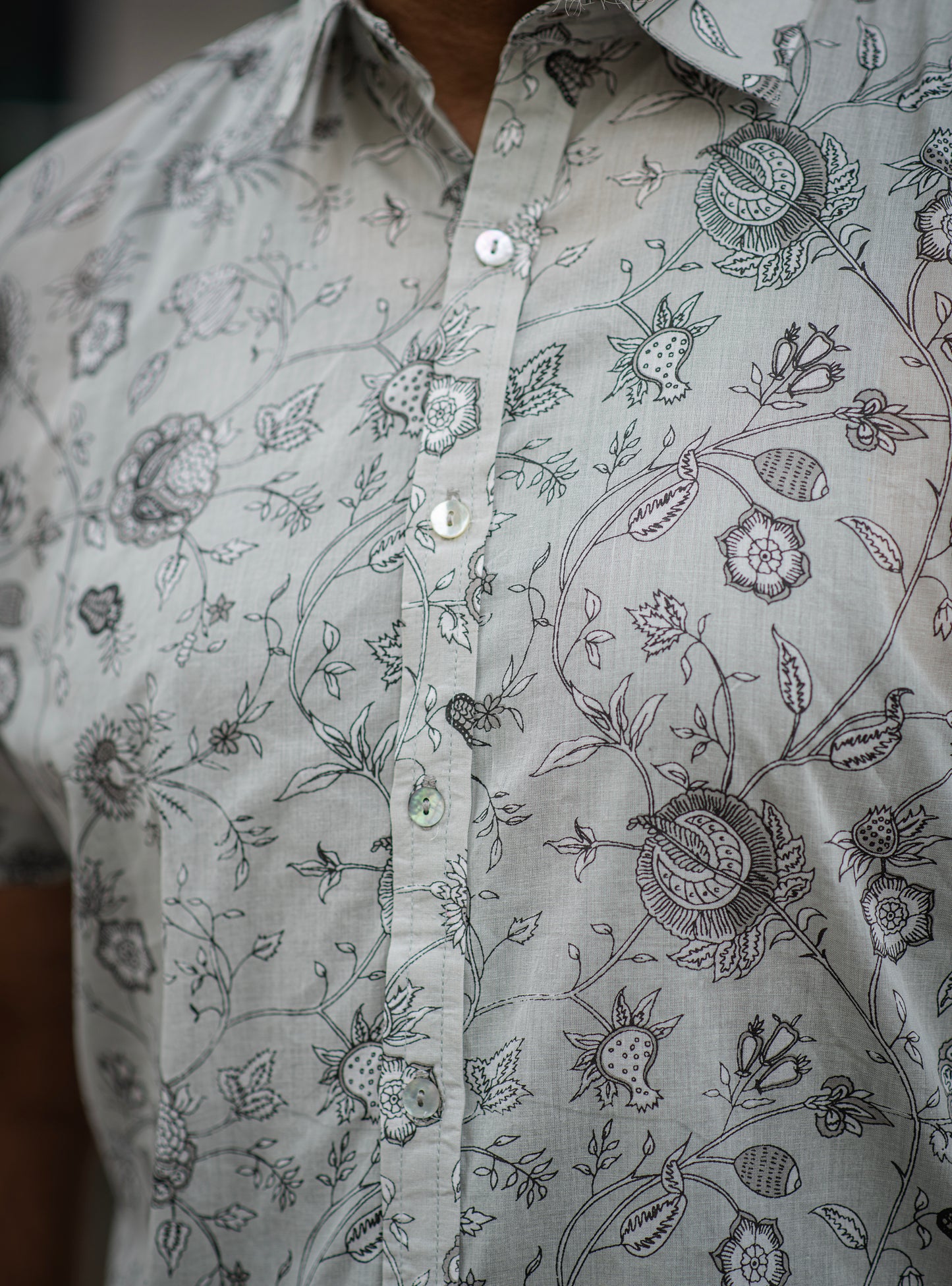 Hangout Shirt Half Sleeves : Swati Grey Voile