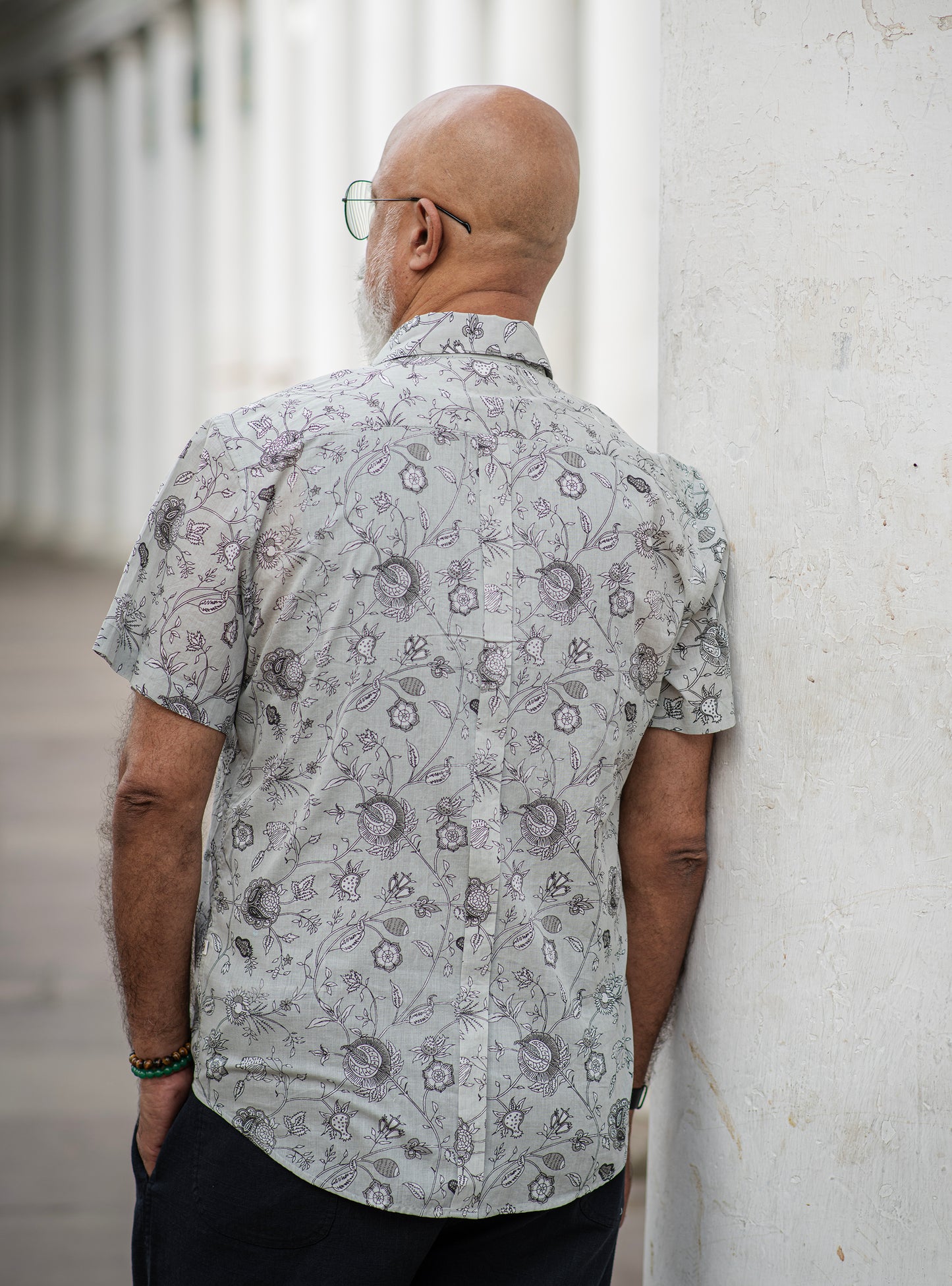 Hangout Shirt Half Sleeves : Swati Grey Voile