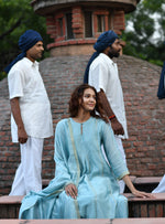 Devi Anarkali : Wrap Powder Blue Chanderi