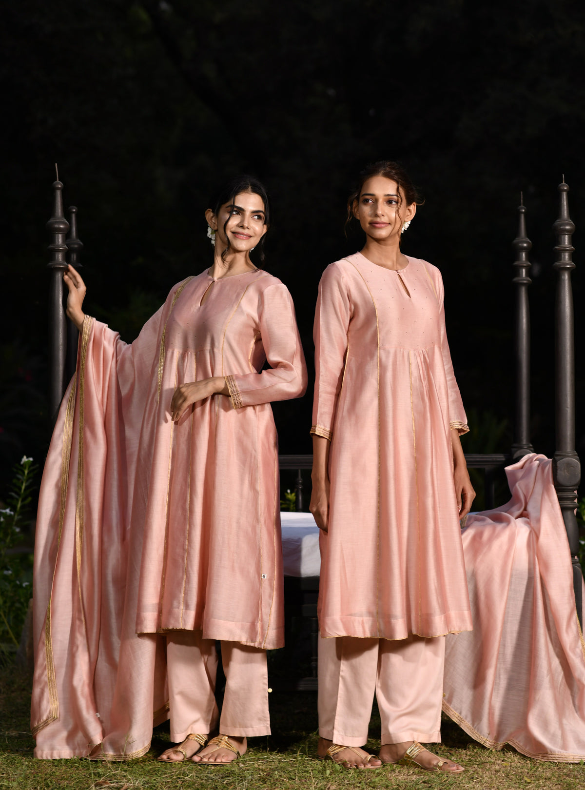 Devi Pant : Pink Cotton Satin