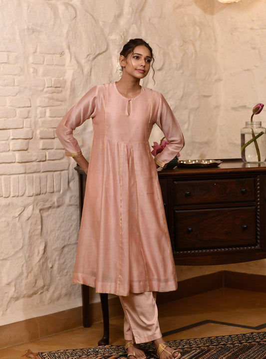 Devi Pant : Pink Cotton Satin