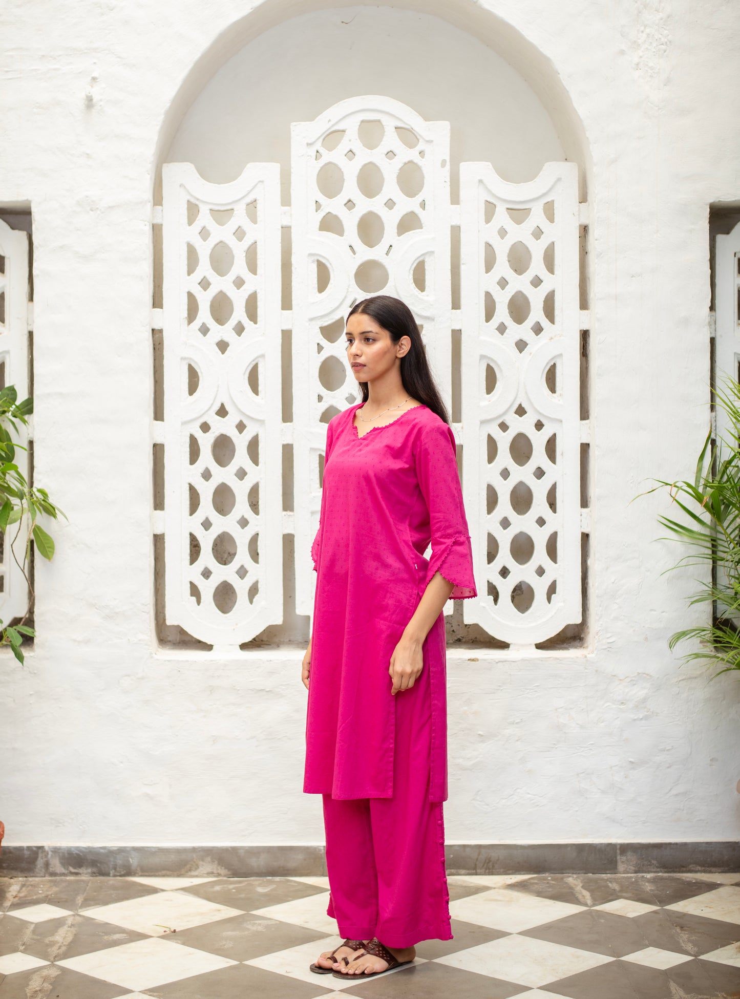 Blake Pant : Solid Rani Swiss Dot Voile