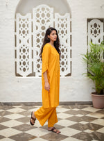 Blake Pant : Solid Haldi Swiss Dot Voile