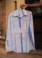 Xavier Shirt FS : Crossroads Lines Blue Voile