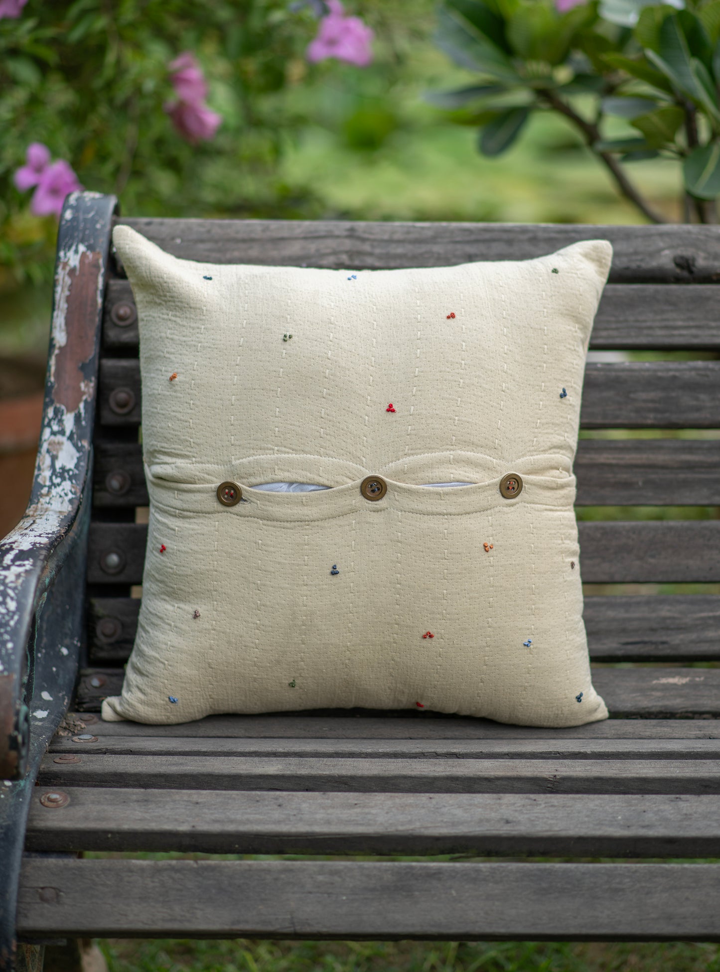 Aari Emb Cushion Cover : Rangeela Mysore Silk