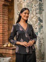 Solene Top : Rosa Buti Black Voile