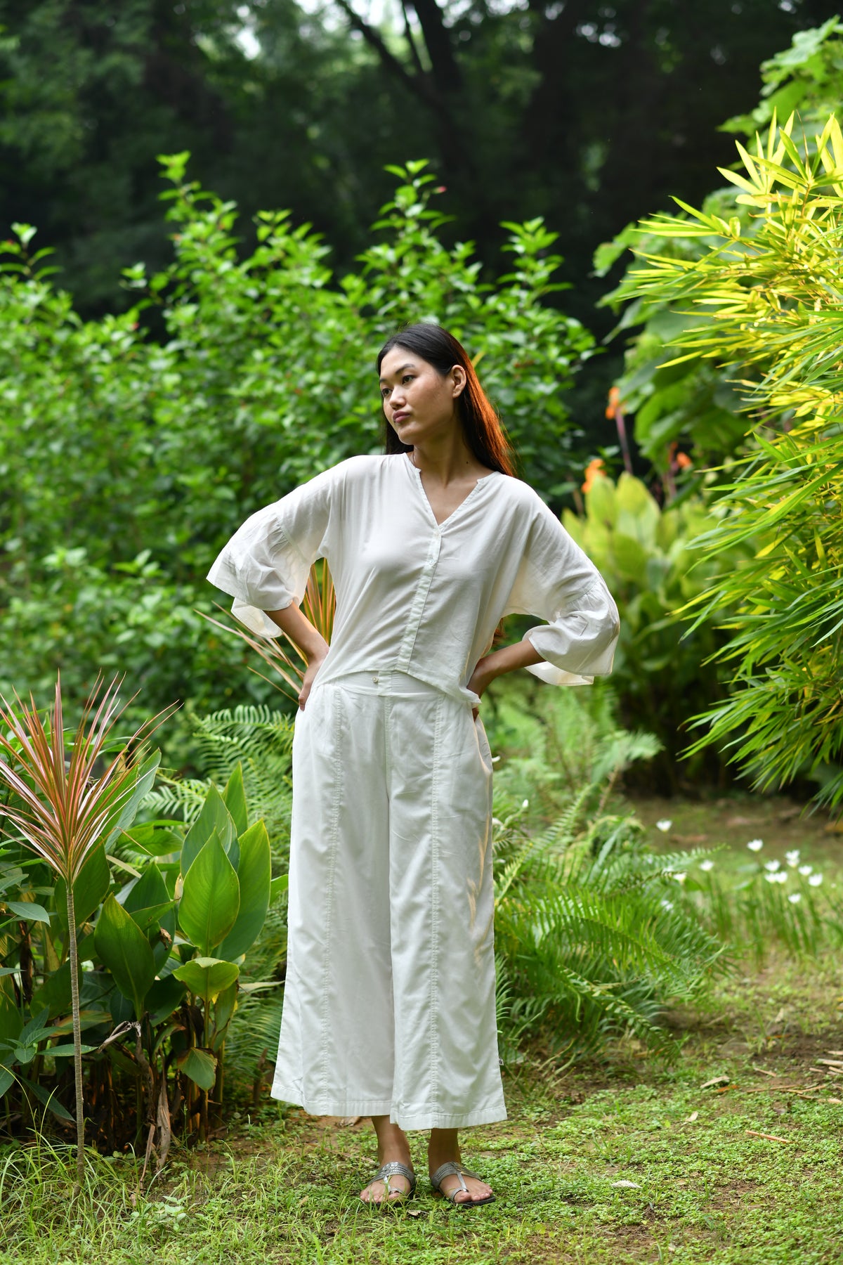 Daphne Pant : Cloud Dancer Muslin