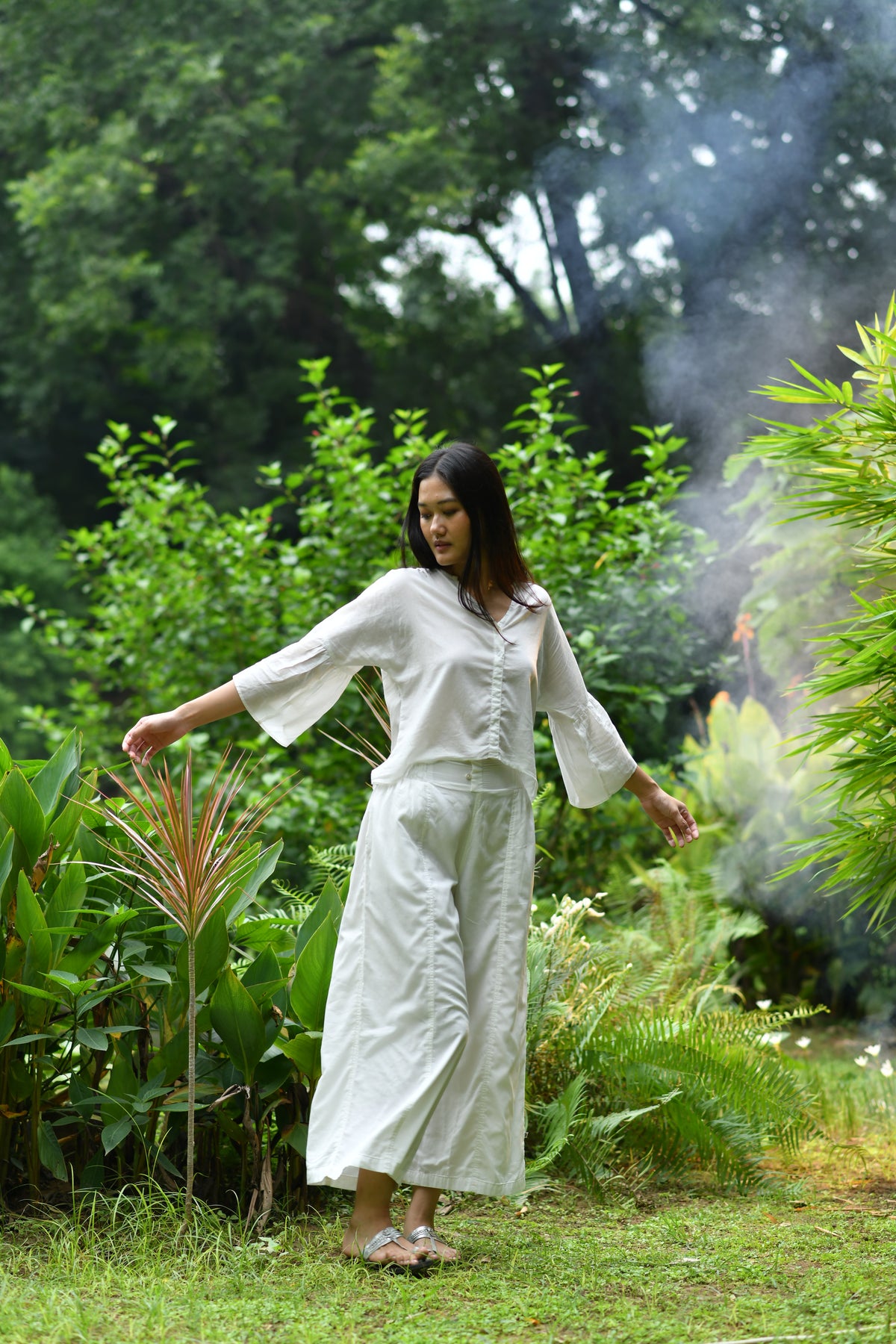 Daphne Pant : Cloud Dancer Muslin