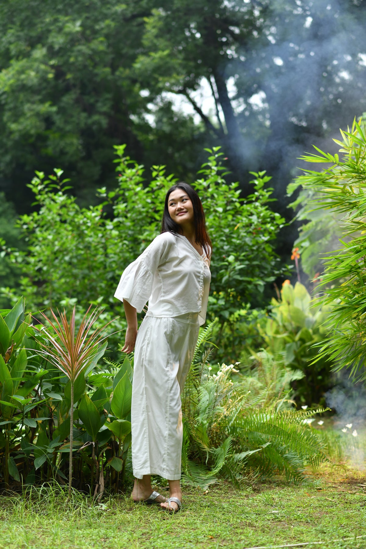 Daphne Pant : Cloud Dancer Muslin
