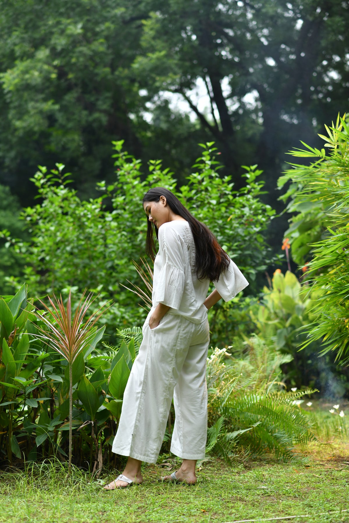 Daphne Pant : Cloud Dancer Muslin