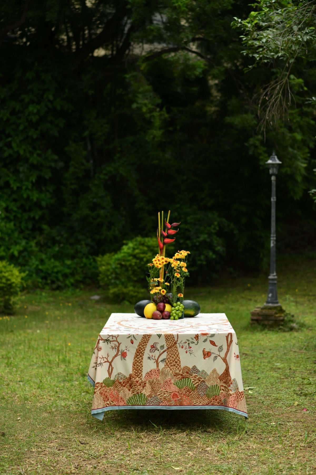 Table Cloth Palm : Tree of Life Beige Sheeting