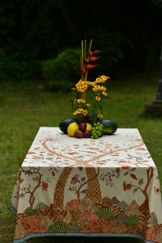 Table Cloth Palm : Tree of Life Beige Sheeting