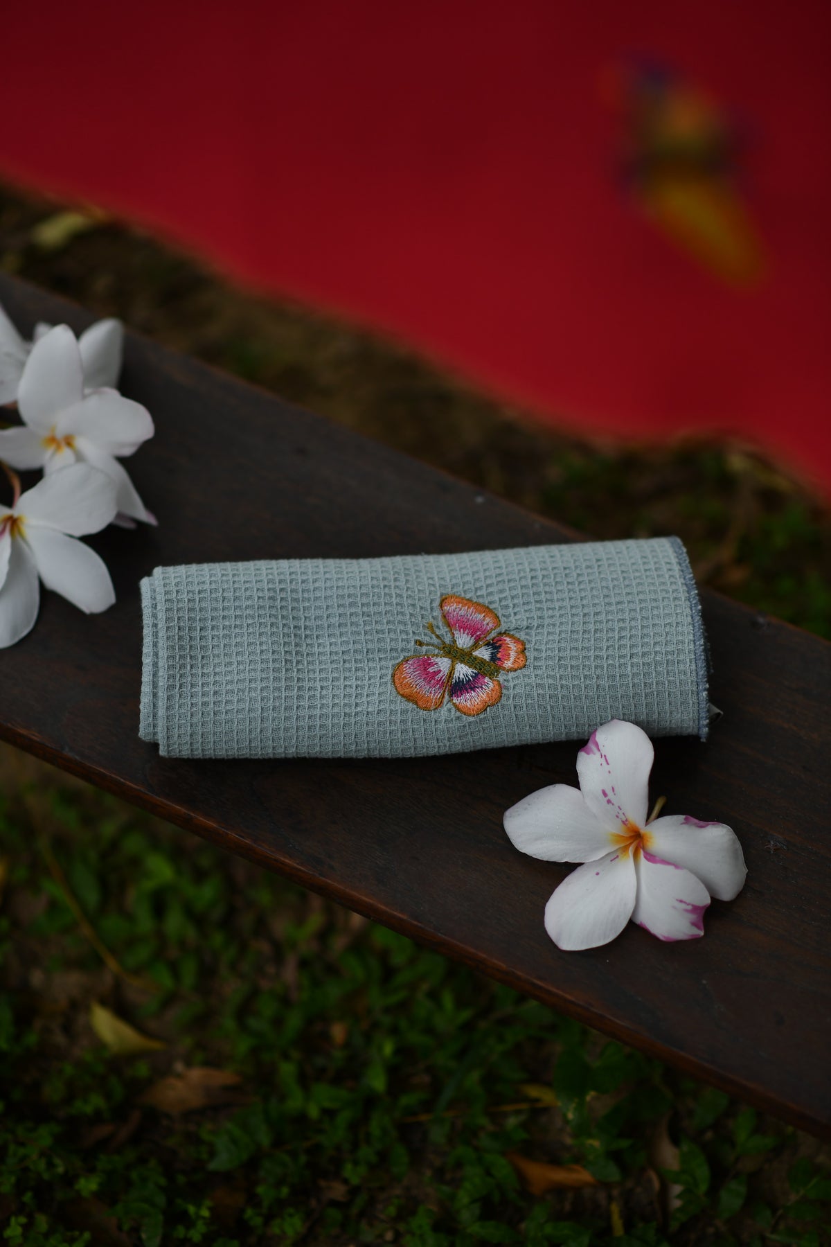 Face Towel Emb : Butterfly Sky Honey Comb