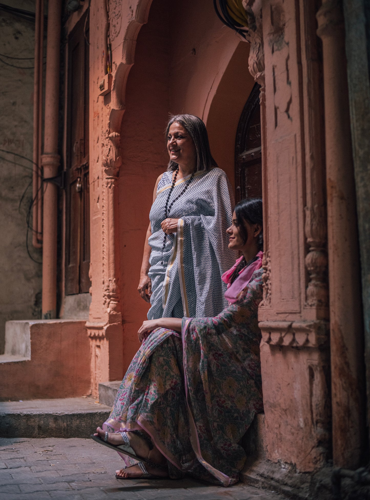 Saree : Laurel Dotty Blue Chanderi