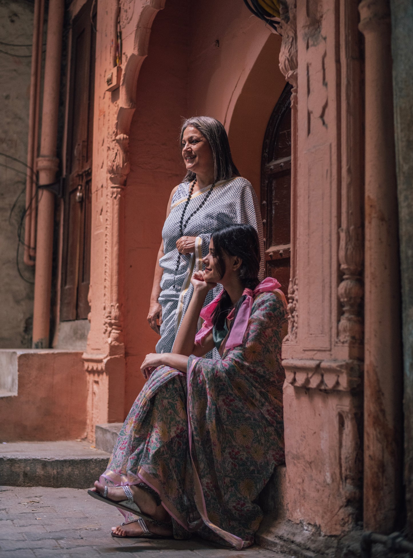 Saree : Laurel Dotty Blue Chanderi
