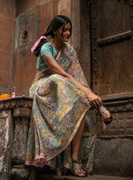 Saree : Palm Pink Kota Cotton