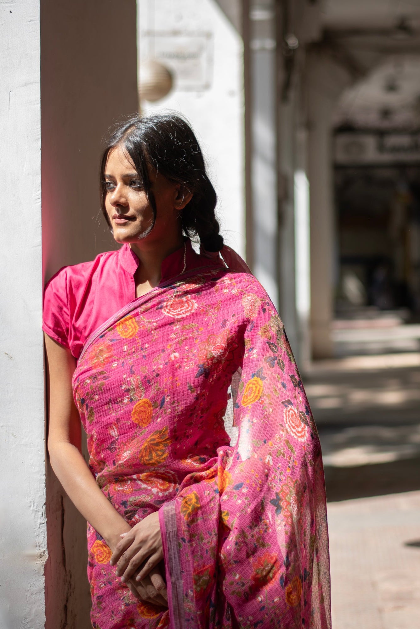 Saree : Malabar Azalea Kota Cotton