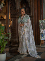Saree : Meadow White Kota Cotton
