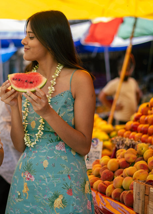 Angela Dress : Ubud Teal Voile