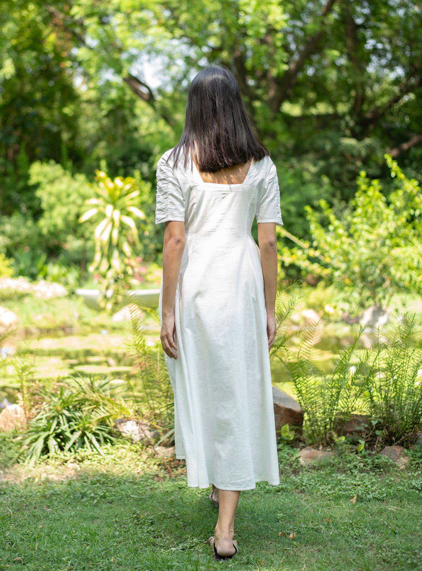 Daisy Dress : Solid White Slub