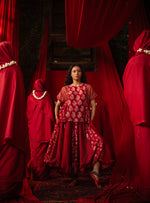 Phool Top : Vermillion Red Chanderi