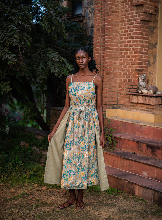 Dolma Dress Rev : Solid Sage Slub