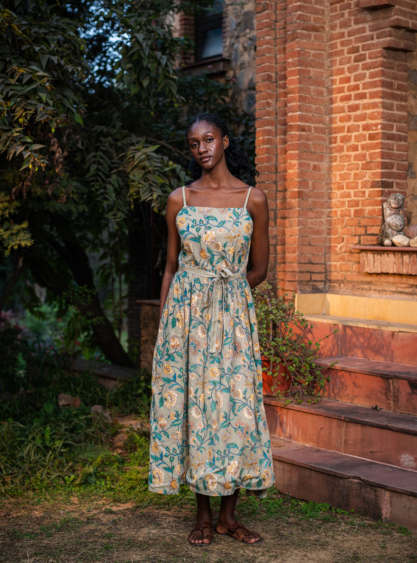 Dolma Dress Rev : Solid Sage Slub