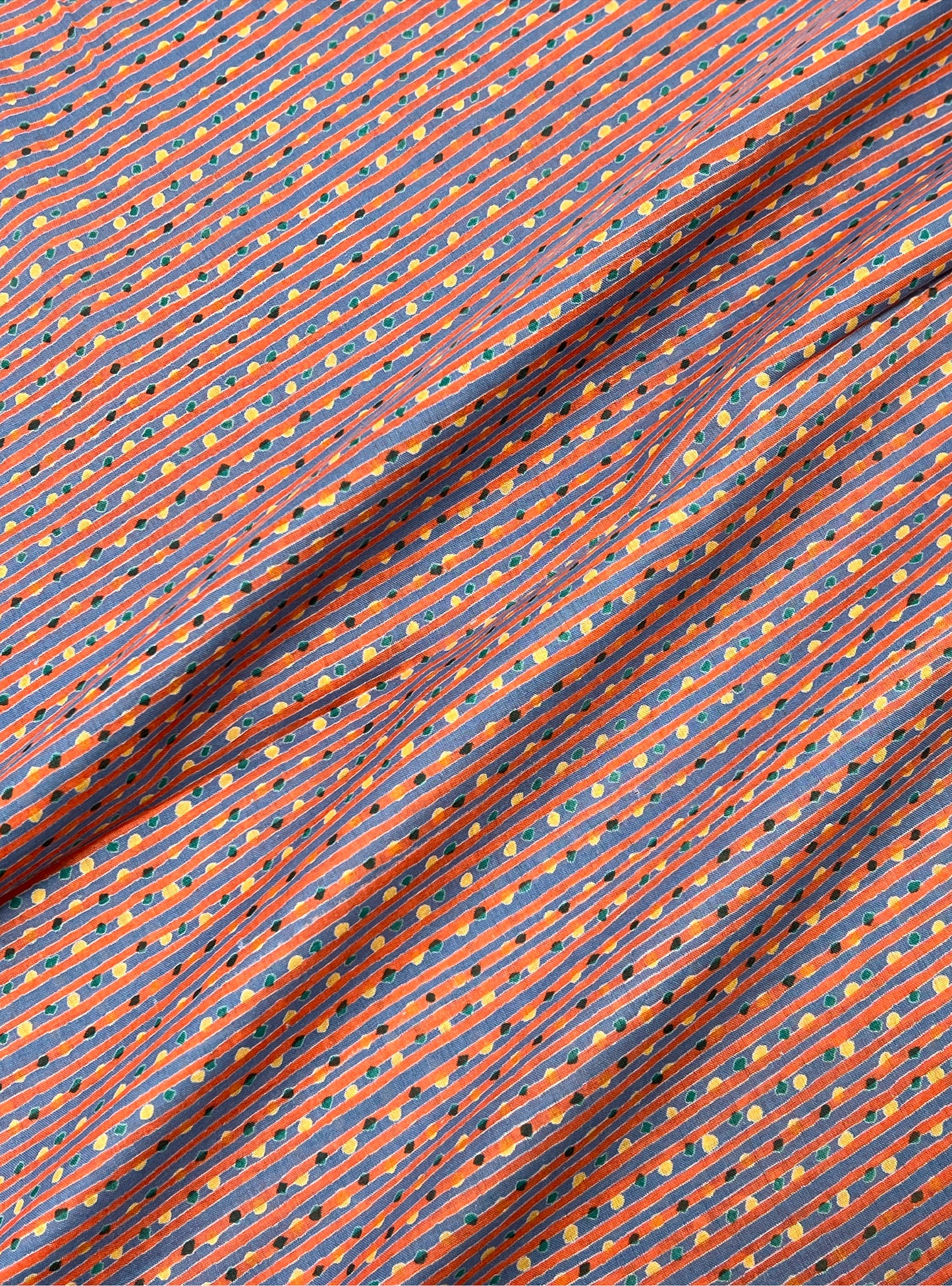 Cotton Voile  Fabric  : Dots & Lines Blue