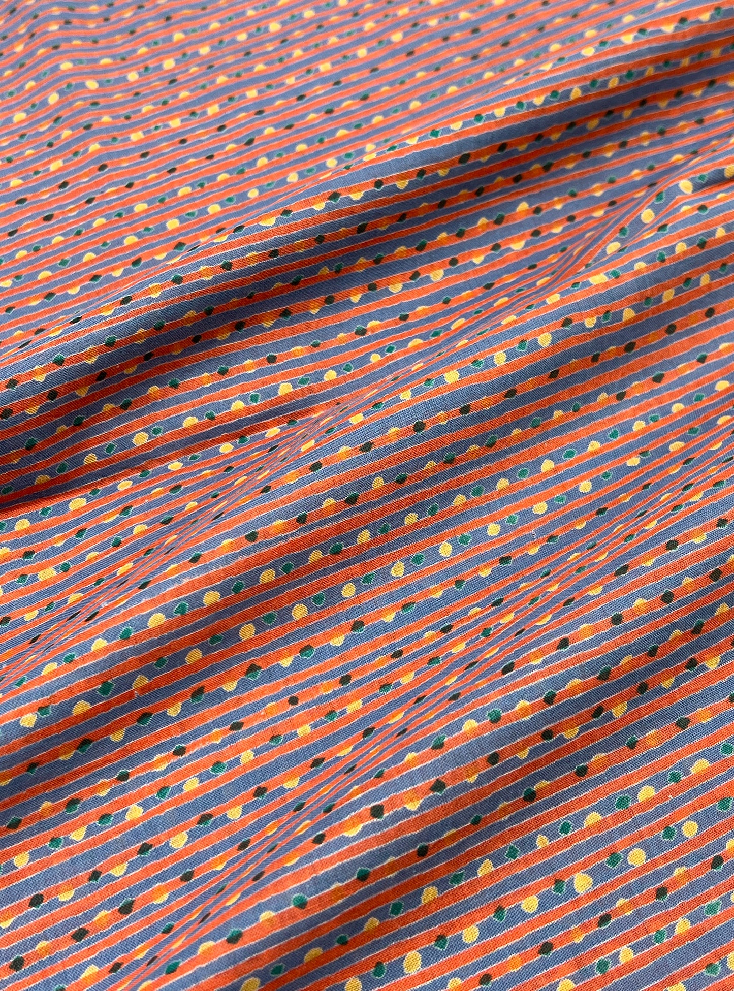 Cotton Voile  Fabric  : Dots & Lines Blue