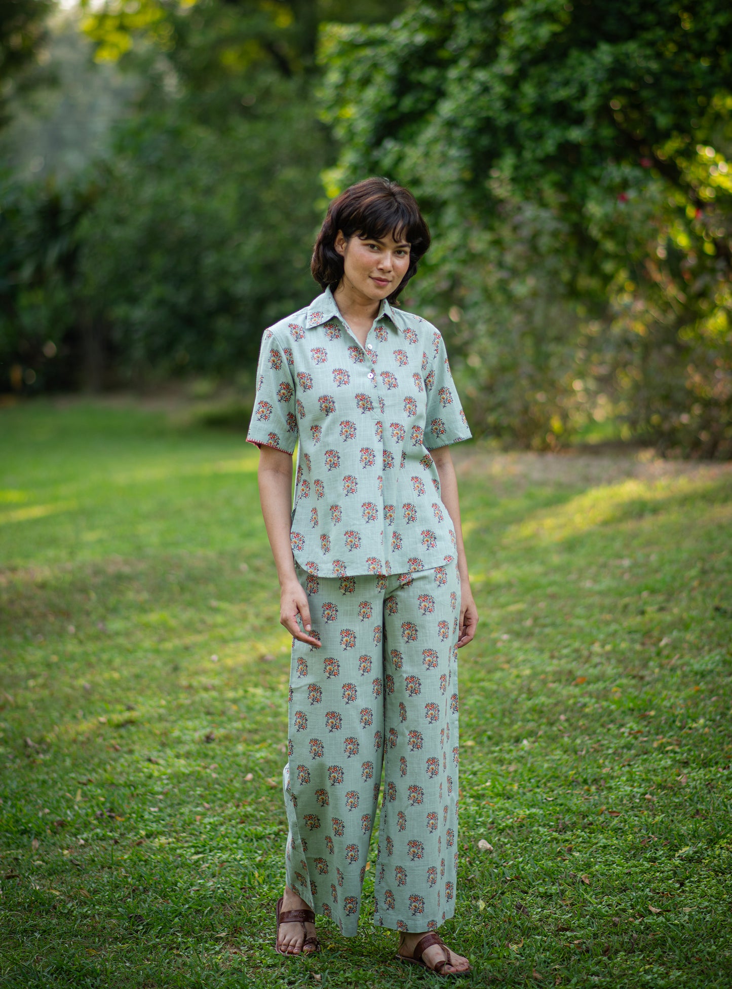 Ellie Pant : Alyssa Blue Slub