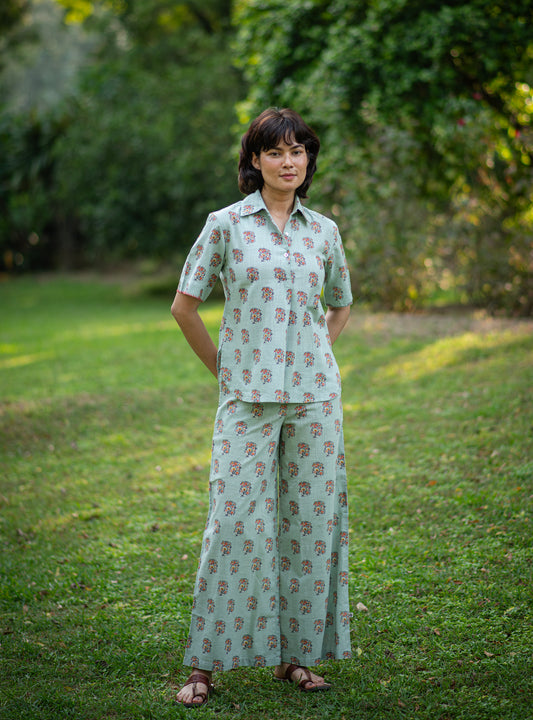 Ellie Pant : Alyssa Blue Slub