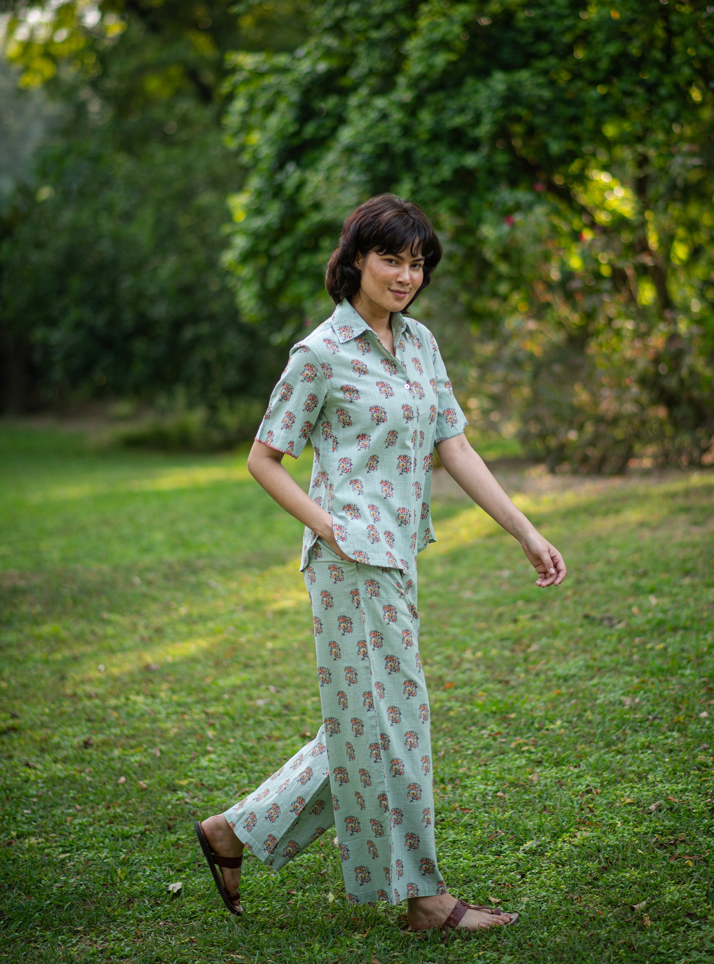 Ellie Pant : Alyssa Blue Slub