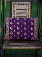Embroidered Cushion Cover : Versailles Purple  Textured