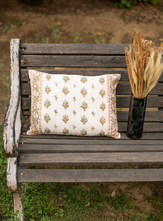 Embroidered Cushion Cover : Versailles Natural Textured