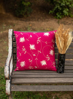 Embroidered Cushion Cover : Floral Pink Textured
