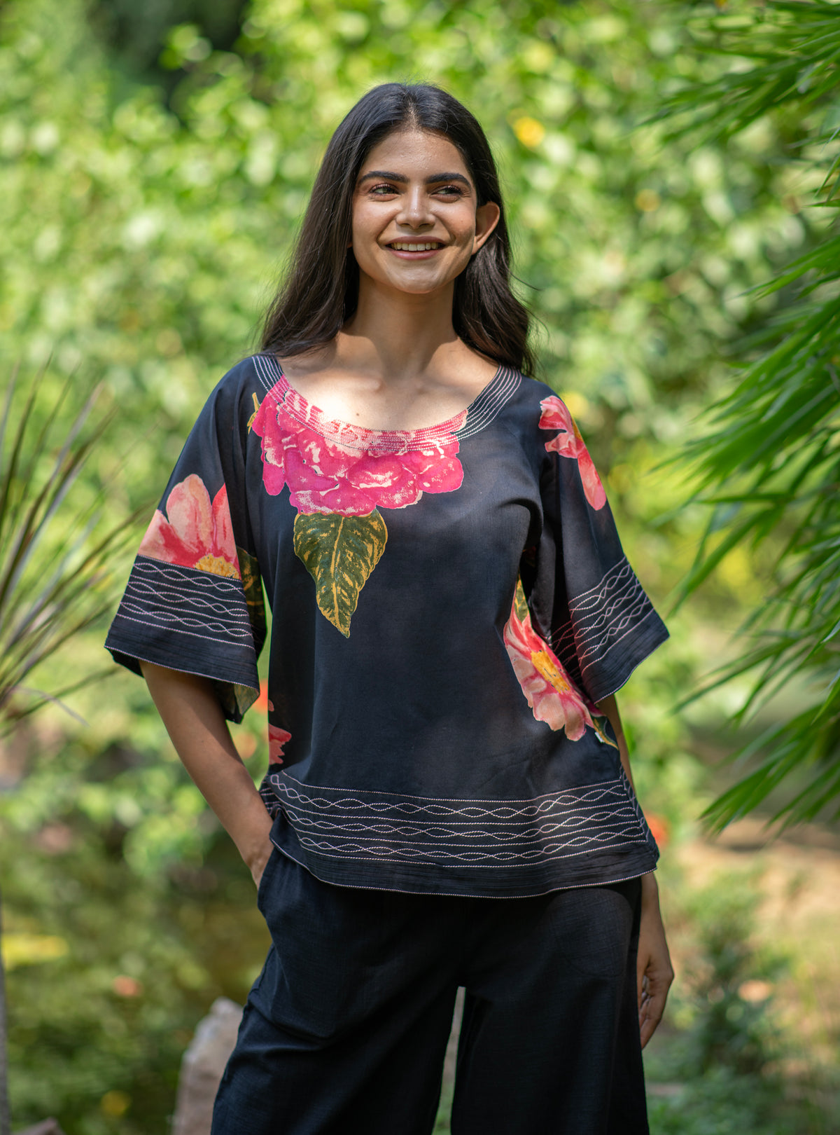 Flary Top : Madrid Black Voile