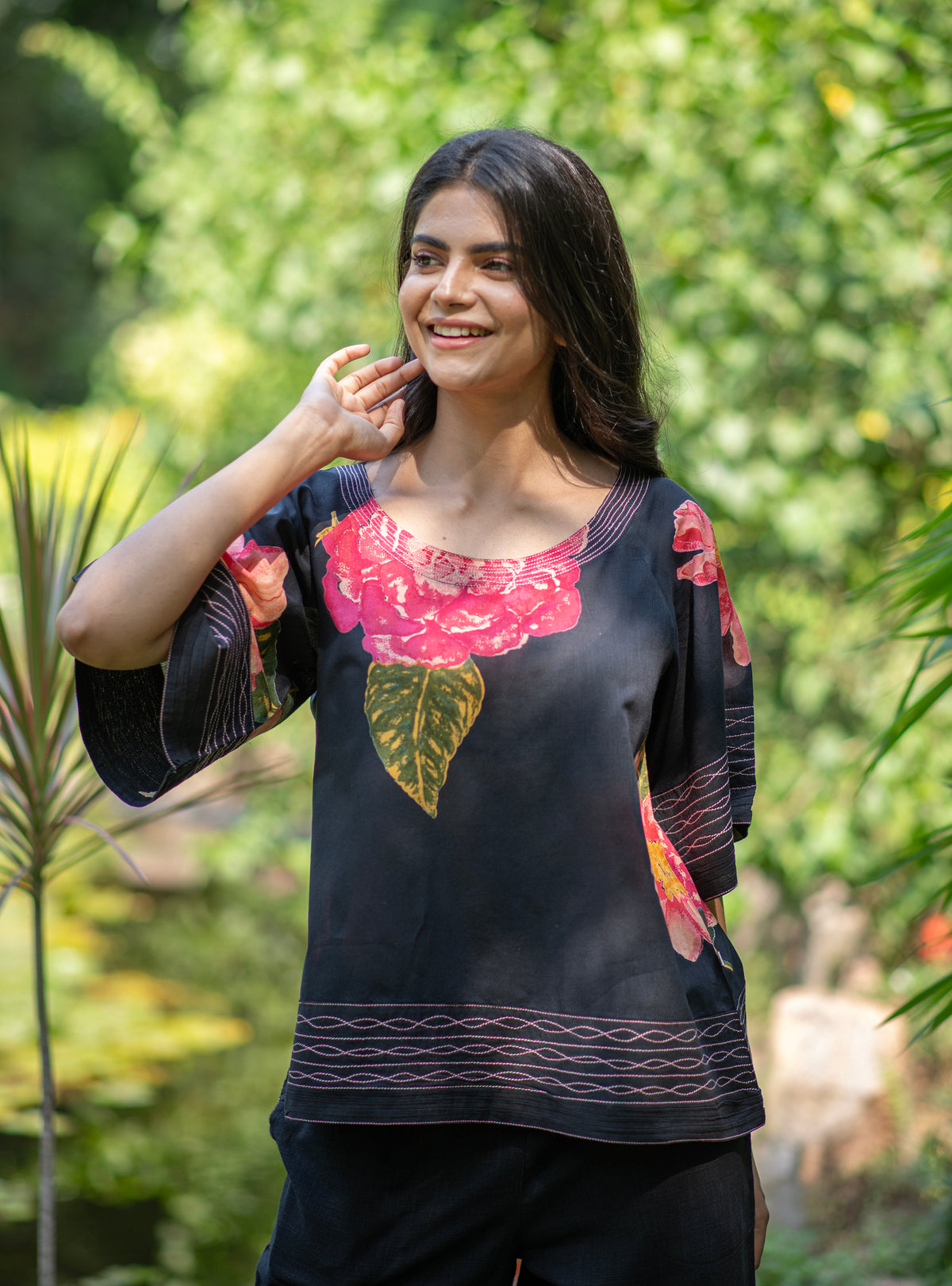 Flary Top : Madrid Black Voile