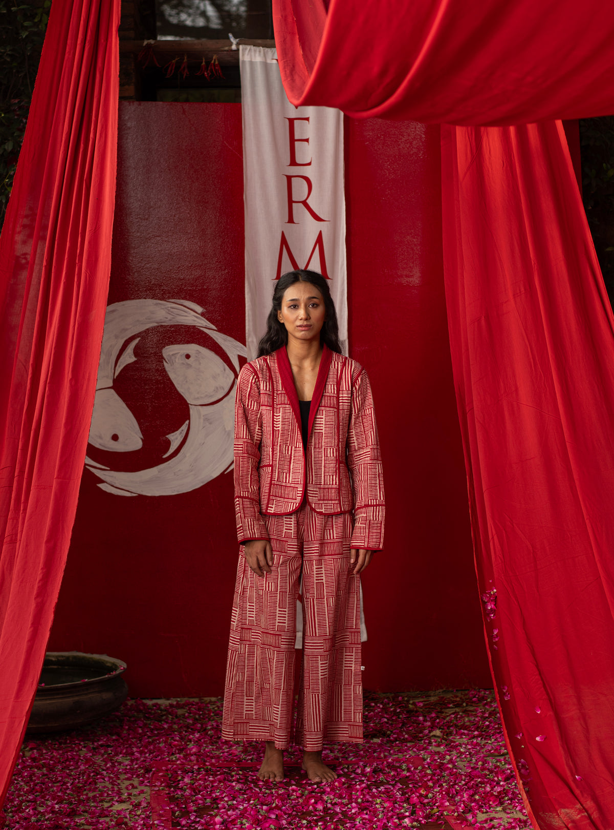 Zaza Jacket Rev : Baker Red Voile+Seersucker