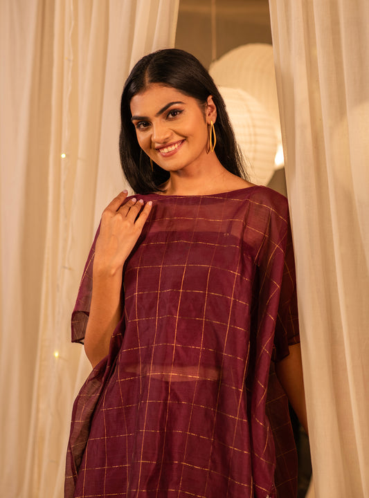 Fun Top : Burgundy Maheshwari
