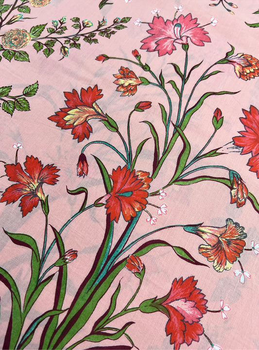 Cotton Cambric Fabric  : Garden Blush