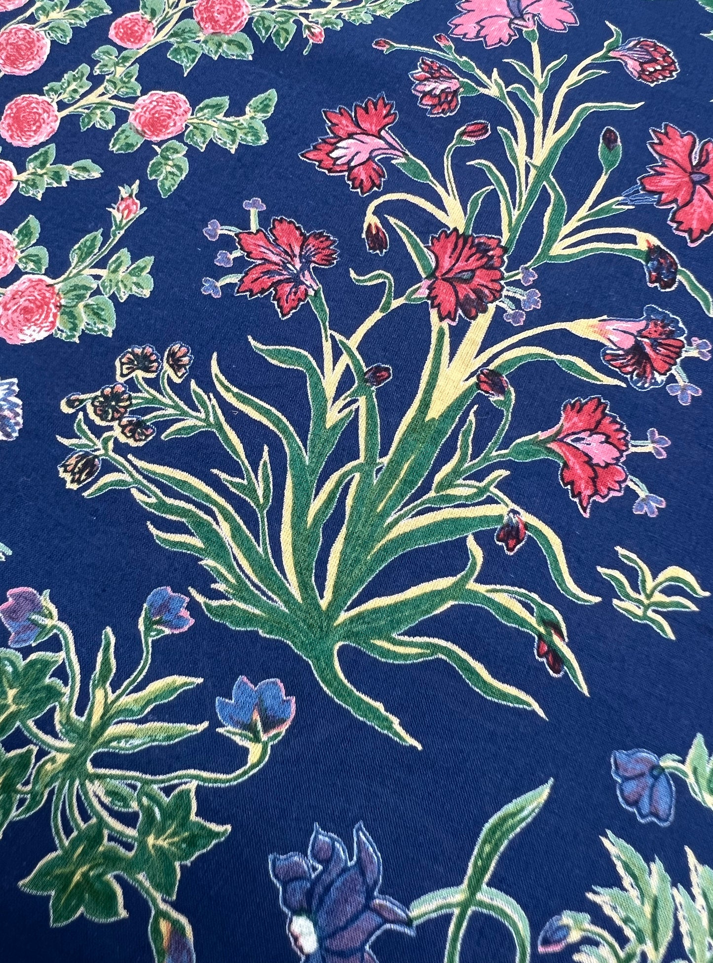 Cotton Cambric Fabric  : Garden Navy