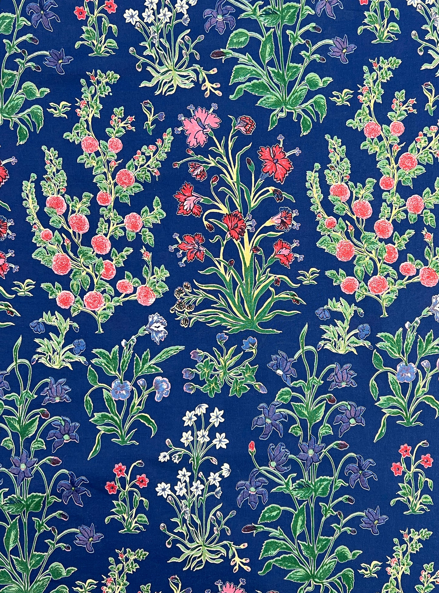 Cotton Cambric Fabric  : Garden Navy