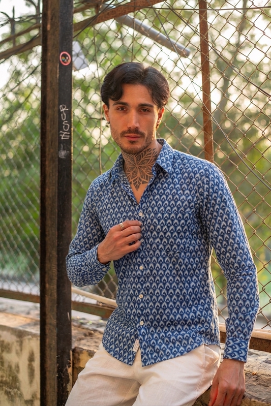 Hangout Shirt FS : Taj Blue Voile