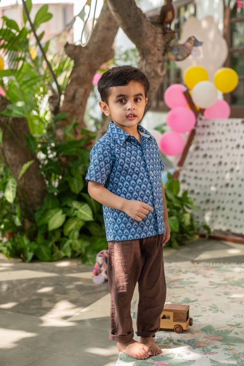 Angad Shirt HS : Taj Blue Voile