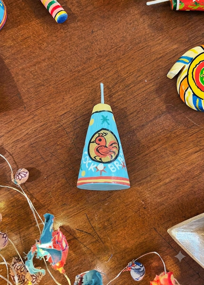 Handpainted Fridge Magnet Cracker :  Anaar  Wooden