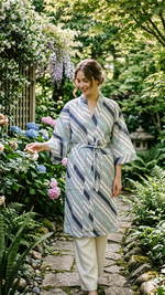 Robe : Diagonal Block Stripe Joy Rev Natural